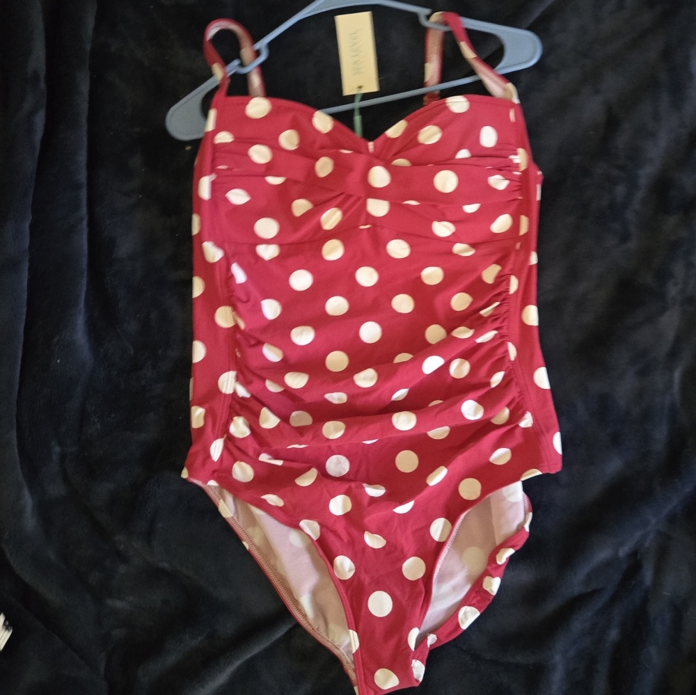 Jantzen Pink Polka Dot One-Piece Swimsuit